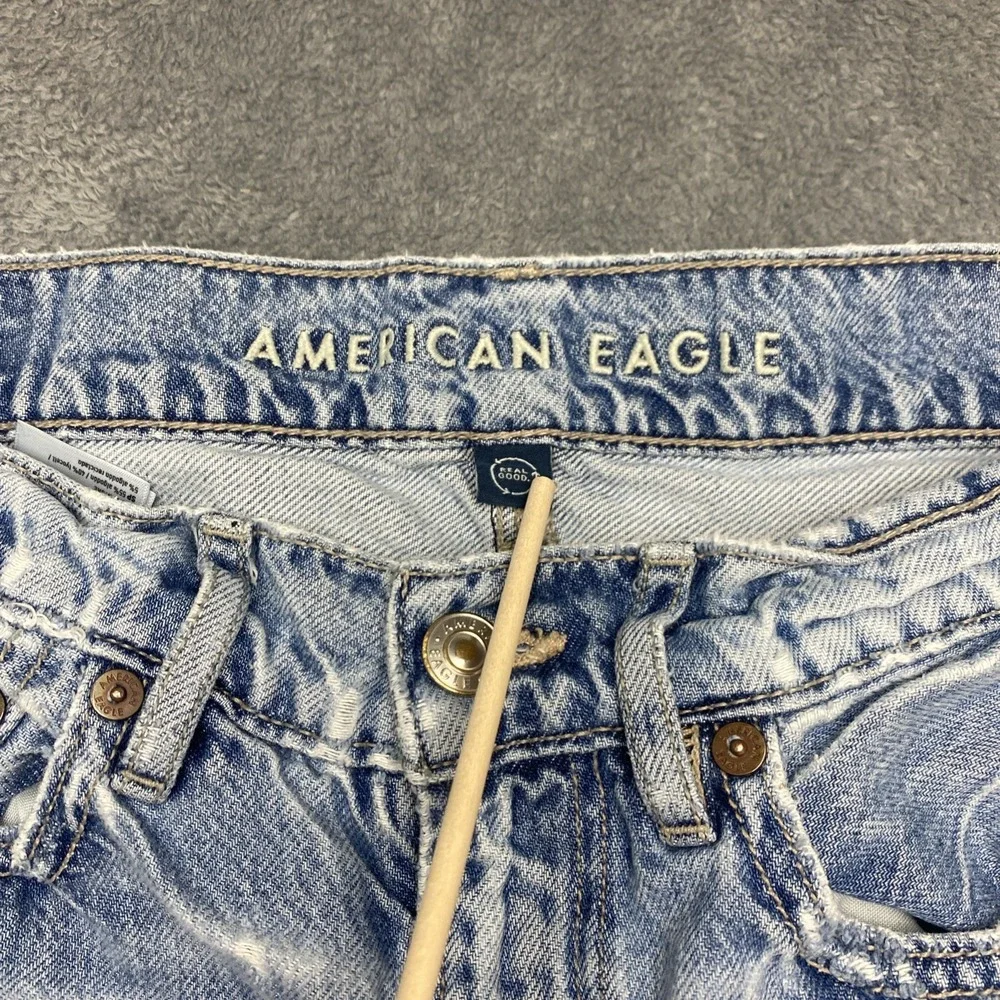 American Eagle Jeans Womens Size 0 Blue Super High Rise Baggy Wide Leg, Denim - Picture 10 of 16